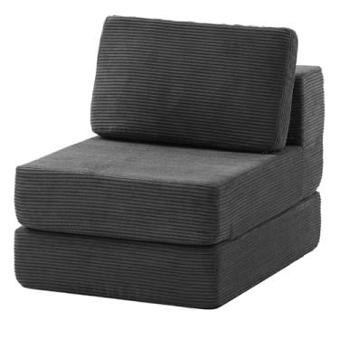 Imagem de FILUXE Sofá secional modular, sofá modular moderno com assento profundo, sofá de nuvem confortável, sofás seccionais para sala de estar, quarto e apartamento, 1 lugar, cinza escuro