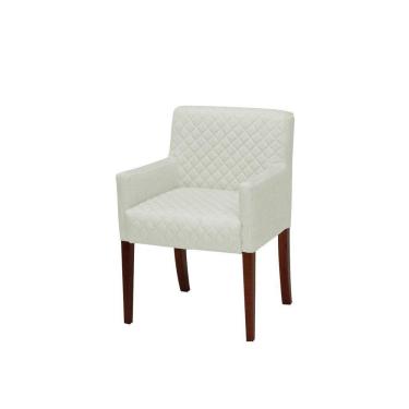 Imagem de Poltrona Decorativa Liverpool Base Madeira Corano Bege