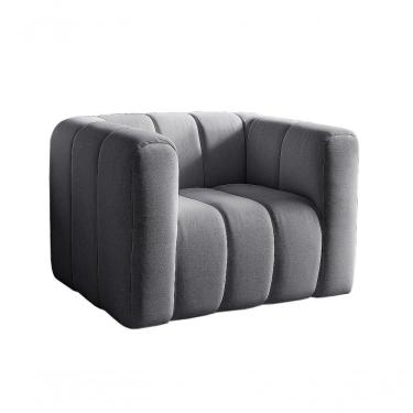 Imagem de Poltrona Mona Decorativa Confortável Moderna Sala De Estar - Linho Cinza 320