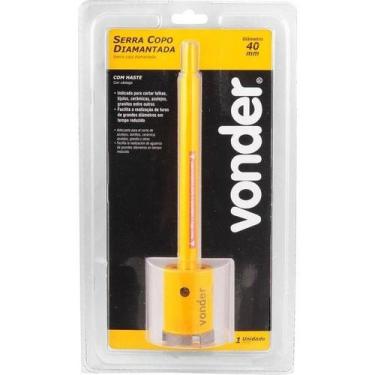 Imagem de Serra copo diamantada 40mm com haste para alvenaria Vonder