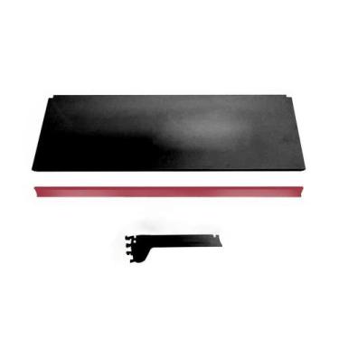 Imagem de Bandeja Prateleira Ponta 30x73 Gôndolas New Plus Preto Porta Etiqueta 