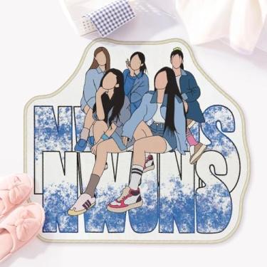 Imagem de Allenjoy 80 cm x 72 cm Cool Girl Squad Tapetes de banheiro jeans e tênis tapete antiderrapante lavável