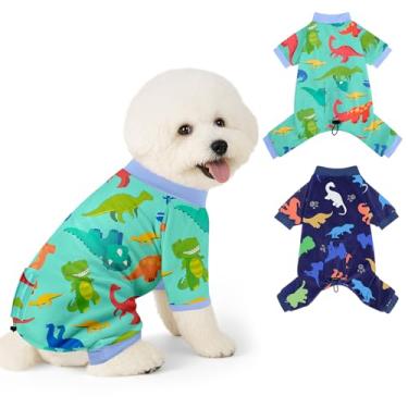 Imagem de Hedgeink Pacote com 2 pijamas para cães pequenos, roupas para cachorros, macacões para filhotes
