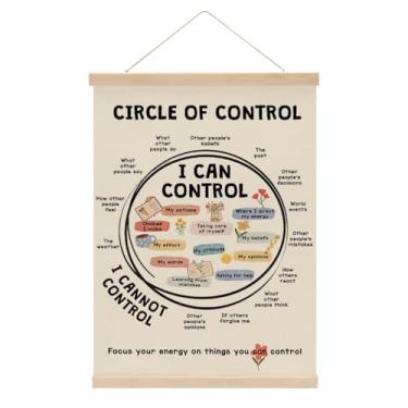 Imagem de Cabide de pôster de arte de parede de saúde mental, gancho de pôster círculo de controle, faixa para pendurar para sala de aula, escritório, sala de aula, decoração de parede, terapia e escritório