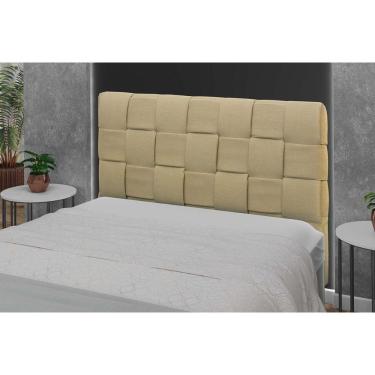 Imagem de Cabeceira Cama Box Estofada Casal Ravena Plus Casal 140 Creme - Simbal