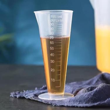 Imagem de Copo medidor para assar e cozinhar, copo medidor líquido de 100 ml para cozinheiros apaixonados, copo medidor de plástico transparente com alça para casa e comercial