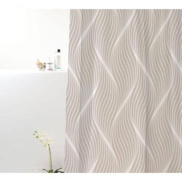 Imagem de Cortina Box Poliéster Ondas Cinzas 198x180cm - Uzoo Cortina Box Poliester 1.98x1.80m Ondas Cinza 828908