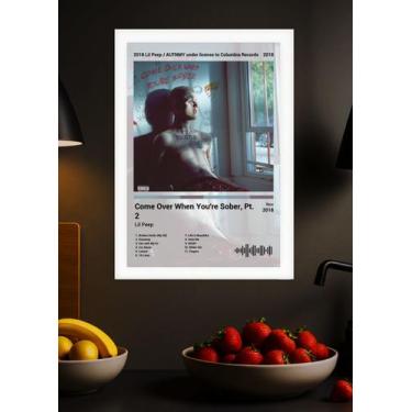 Imagem de Quadro Lil Peep Come Over Whe. (Light) Com Vidro e Moldura Tamanho:21c