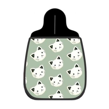 Imagem de Lixeira De Carro Organizador Lixinhocar Gatos Brancos Fundo Verde