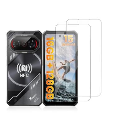 Imagem de KONXISA Pacote com 2 protetores de tela para FOSSIBOT F114 Ultra, protetor de tela de celular de vidro temperado, 9 durezas HD transparente antiarranhões e sem bolhas