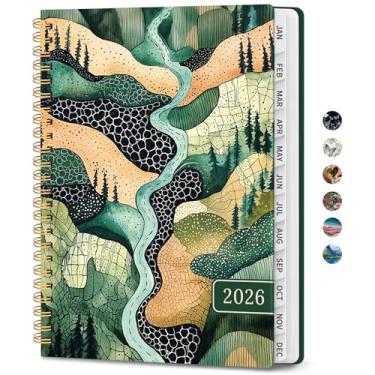 Imagem de Agenda 2026, agenda semanal e mensal para mulheres, janeiro de 2026 a dezembro de 2026, agenda bonita de capa dura 2026 com abas, bolso interno, encadernação espiral, material escolar perfeito para