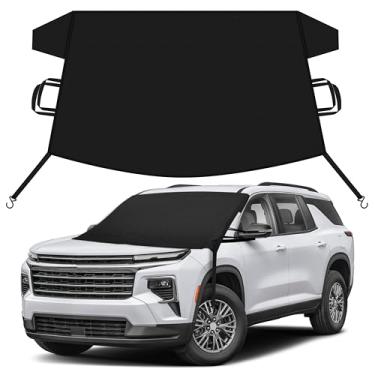Imagem de EcoNour Capa de neve para carro compatível com Chevrolet Traverse | Capa de para-brisa para gelo e neve com tiras de gancho em S | Capa para carro de inverno Oxford 600D resistente, impermeável e