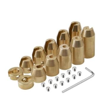 Imagem de Kits de recarga pesos para raios roda moto 12 unidades latão reutilizáveis com chave em L