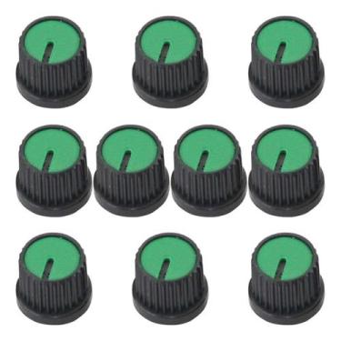 Imagem de 10X Botão Knob Redondo Estriado Com Parafuso A9 - Verde - PIX