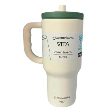 Imagem de Zonacriativa – Copo Térmico Tumbler Vita Jade 1L Inox com Canudo Retrátil