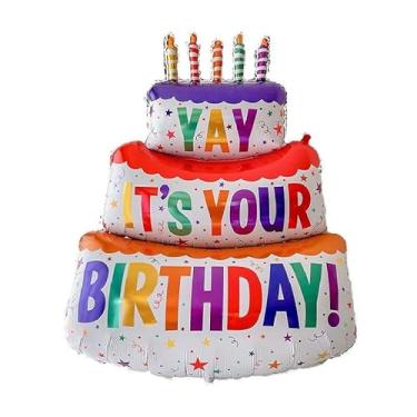 Imagem de 1 peça de balão de aniversário design de folha grande 3 camadas bonito colorido adereço para decoração de festa, decoração de mesa e fotografia, bolo