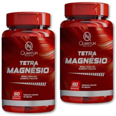 Imagem de Kit 1-3 Frascos Tetra Magnésio 4 em 1 Óxido Quelato Cloreto e Malato 60cáps Quantum Energia Memória