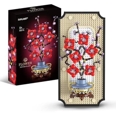 Imagem de Suplanet Botanicals Plum Blossom Building Set - 3D Wall Art Frame for Botanical Collection & Home Decor Wall Art Architecture Sets, Ideal Gifts for Adult, Kids Ages 8-12 (529 PCS)