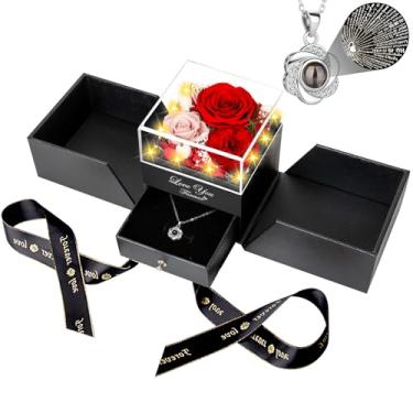 Imagem de ENERLEAF 3 rosas vermelhas preservadas - flores eternas rosas presentes para mãe avó esposa namorada no dia das mães, aniversário, dia dos namorados, Natal, aniversário, presentes românticos para ela