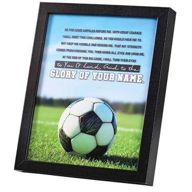 Imagem de Dicksons Decoração de parede emoldurada estilo caixa de sombra esportiva cristã inspiradora para casa 28 x 23 cm, madeira e vidro, força de futebol vem de Knowing You