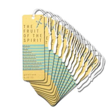 Imagem de Dicksons Marcador de livro com borla cristã inspiradora para livros, estudo bíblico, diários 5 x 15 cm, cartolina Fruit of The Spirit, pacote com 12