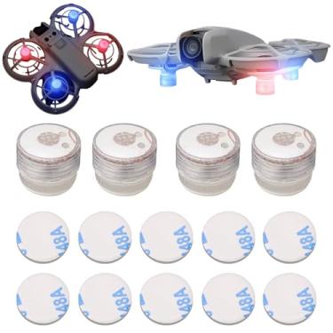 Imagem de OURHZTB 4 peças de luzes estroboscópicas de drone piscando rápido kit de luzes de navegação LED para DJI Neo, Neo 2, Mini 5 Pro, Avata 2, Air 3S e outros acessórios de drone RC luzes anticolisão