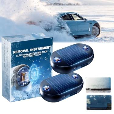 Imagem de Egmsic Dispositivo eletromagnético de remoção de neve de carro, dispositivo de remoção de neve de carro eletromagnético anticongelante, descongelador para para-brisas de carro, aquecedor molecular