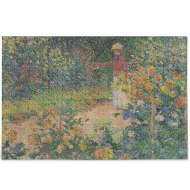 Imagem de Monet Im Garten Flores Impressão Artística Adultos Quebra-cabeça 500 Peças Engraçado Jogo Tecnologia Presentes Personalizados Cena Colorida Arte Decoração Pintura, 52 cm x 37,8 cm