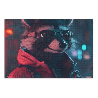 Imagem de Quebra-cabeça moderno Raccoon City preto, quebra-cabeças para adultos, 500 peças, com letras nas costas, quebra-cabeças para adultos