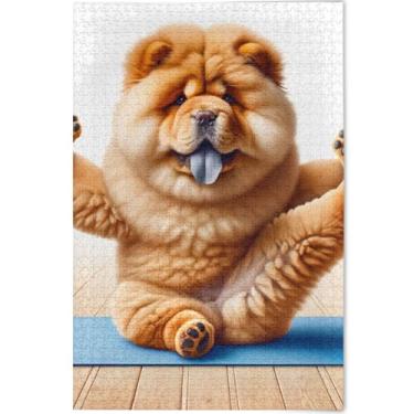 Imagem de Quebra-cabeça fofo de cachorro Chow Chow Chow 500 peças para adultos amantes de elefantes brancos presentes personalizados divertido família quebra-cabeça desenho animado arte animal, 52 cm x 37,8 cm
