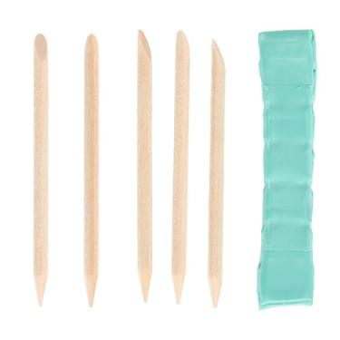 Imagem de Massa de limpeza de relógio, barra de argila de borracha para reparo de peças de movimento de relógio, com 5 bastões de madeira para remover a sujeira da gordura das placas de pivô da roda, pontes e