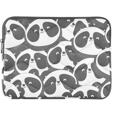 Imagem de Lindo urso panda capa para notebook capa para notebook acolchoada floral capa universal para laptop 13-14 polegadas