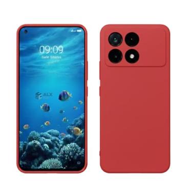 Imagem de Capa Silicone Premium para Xiaomi POCO X6 Pro – Interior Aveludado, Proteção de Câmera e Toque Macio Antichoque (Vermelho)