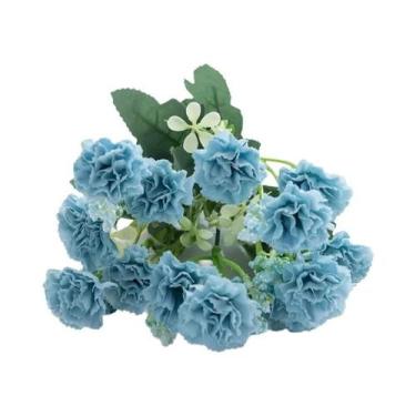 Imagem de Flores Artificiais Pequenas De Cravo Com 5 Ramos E 15 Cabeças Para Arc