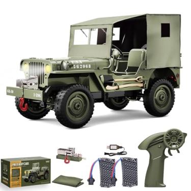 Imagem de Authticar RC Crawlers, 1:10 Scale New Upgrades D888 Willys Military Jeep, 2.4Ghz 4WD Off Road Rock Crawler Vehicle with Lights All Terrain Electric RC Jeep Toy for Adult Kids Boys