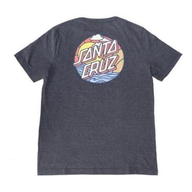 Imagem de Camiseta Santa Cruz Especial Cliff View Dot - Preto Mescla-Masculino