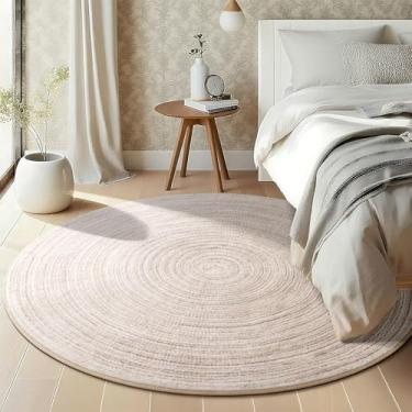 Imagem de Asrug Tapete redondo de 1,2 m, para sala de jantar, 1,2 m, antiderrapante, lavável à máquina, tapetes circulares para sala de estar, cozinha, quarto, berçário, entrada, sala de jogos, casa de fazenda