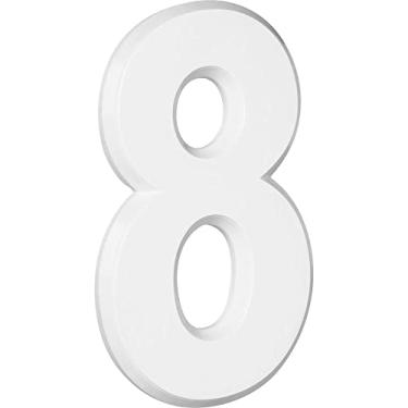 Imagem de Número Residencial 3D"8" Plástico ABS Branco Metalcromo
