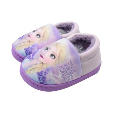 Imagem de Chinelos De Algodão De Inverno Para Meninas, Princesa Da Disney, Elsa,