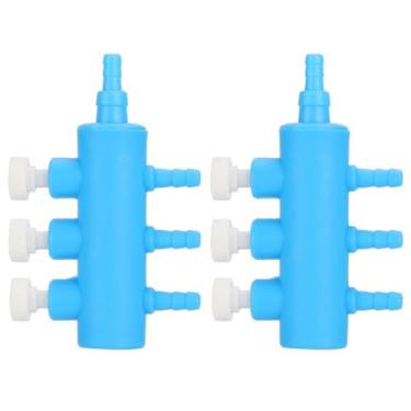 Imagem de Chiffonade 2 peças, conector adaptador de 4 mm, distribuidor de plástico, divisor de bomba de ar de aquário para tubos de oxigênio de aquário (3 vias)
