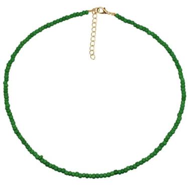 Imagem de TINCOLIA Colar feito à mão com miçangas de sementes coloridas perfeitas para melhores amigos, corrente de clavícula casual curta