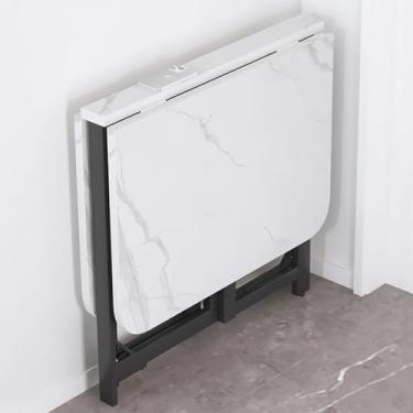 Imagem de Mesa de jantar dobrável moderna, mesa de jantar dobrável extensível, mesa expansível multifuncional com almofadas ajustáveis, estrutura de estrutura de aço carbono, para cozinha