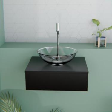 Imagem de Gabinete de Banheiro 45cm com Cuba – Sem Torneira, Armário Organizador Compacto para Higiene e Cosméticos Doméstico (Preto)