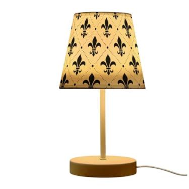Imagem de Peystean Abajur de mesa com padrão floral damasco francês, 3 cores, regulável, abajur de linho, cabeceira, decoração de cabeceira, luz noturna para casa, quarto, sala de estar, mesa, café