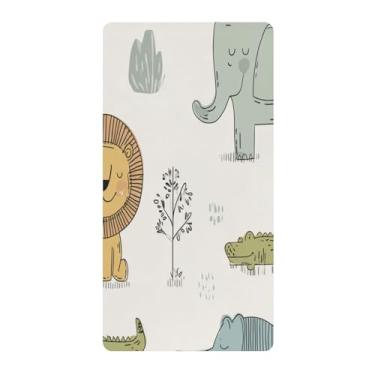 Imagem de Blueangle Lençol de berço padrão para berço infantil - Lençóis de algodão macio e respirável com animais fofos (381)