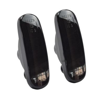 Imagem de Yoegerery Lâmpada sequencial compatível com Fiat Doblo Panda Idea Stilo Fiorino Multipla Punto Qubo Linea Musa LED Dynamic Turn Signal Side Marker Light (Smoked)