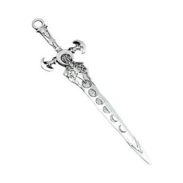 Imagem de Presilha De Cabelo Viking Punk Com Espada Sol E Lua Em Liga Metálica P