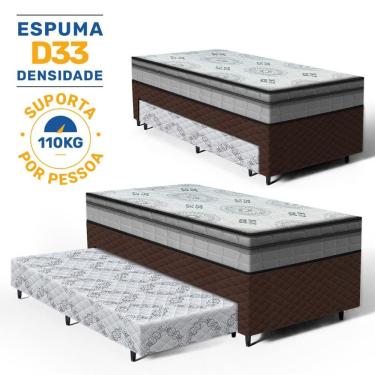 Imagem de Cama Box com Colchao D Angelis Espuma D33 Pillow In Ortosleep + Auxiliar de Espuma Unique Solteiro 88cm