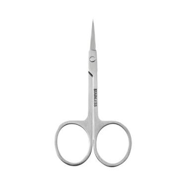 Imagem de Tesoura Curva Profissional De Aço Inoxidável Para Aparar Pelos Do Nari