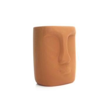 Imagem de Cachepot Decorativo Em Cerâmica Rosto Terracota 17x14 Cm - D'Rossi